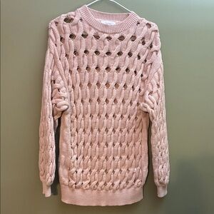 Zara Kids Light Pink Cable Knit Long Sweater